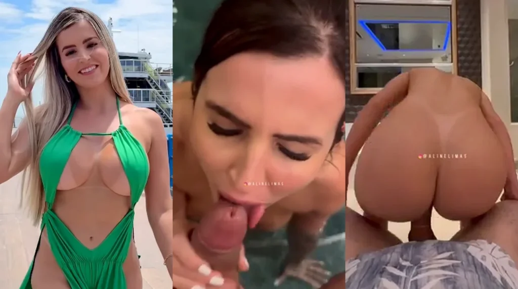 Aline Limas pagando boquete e quicando na pica
