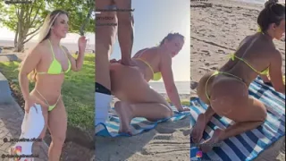 Jacqueline Darley dando o cuzinho na praia pro amigo que encontrou na rua