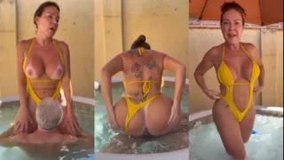 Milf Ivy Mena transando com velho famoso e bebeu todo leite