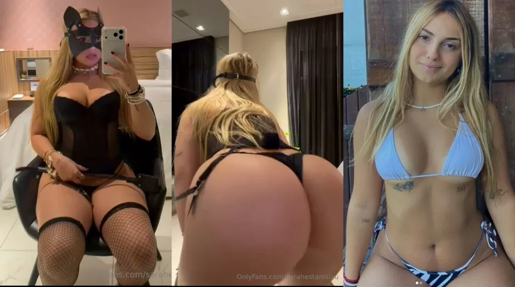 Sarah Estanislau pelada mostrando o rabo