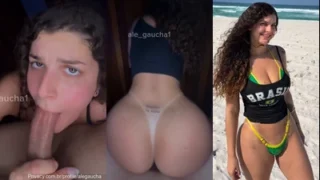 Ale Gaúcha da bunda grande mamando e pulando no pau